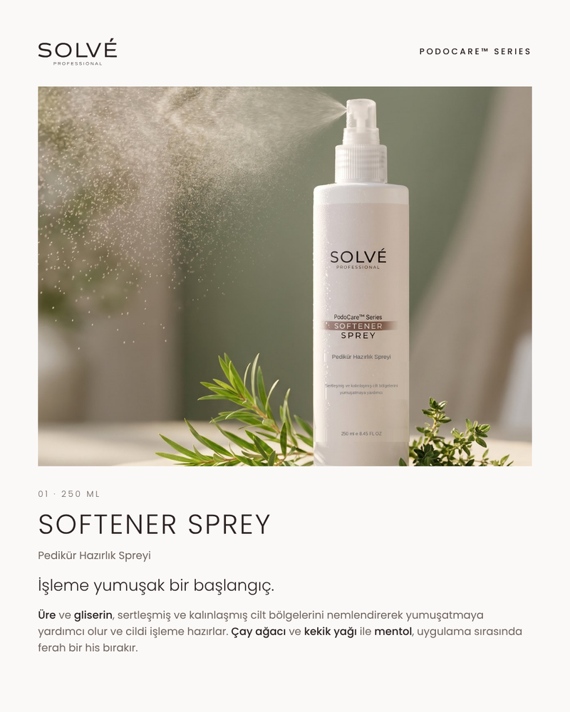 SOLVÉ PodoCare™ Softener Sprey — Pedikür Hazırlık Spreyi 250 ml