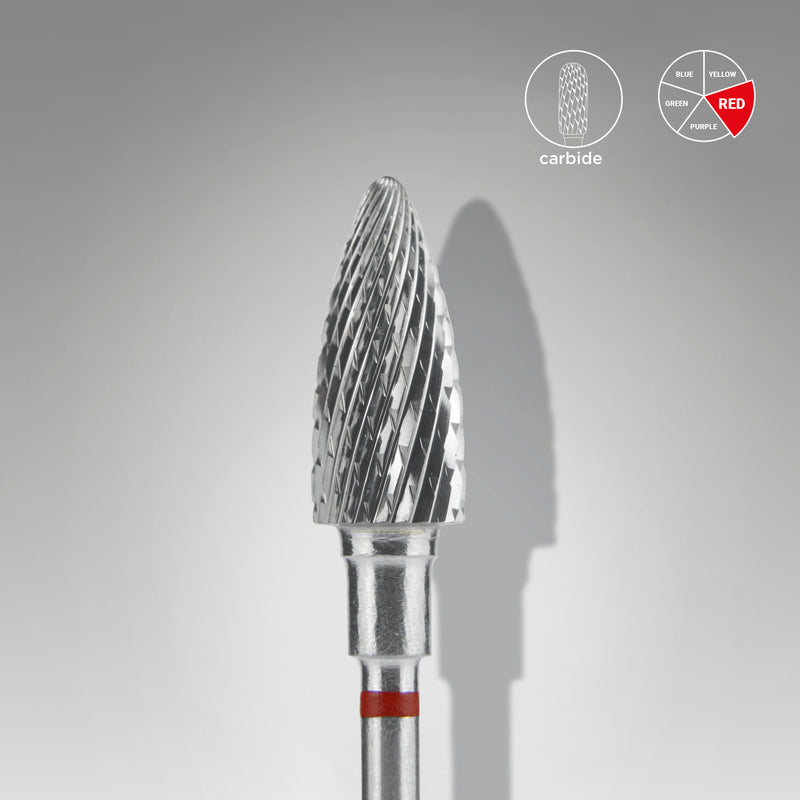 Staleks Karbür Freze Ucu Çam Kozalağı Kırmızı EXPERT (Baş Çapı 6 mm / Çalışma Boyu 14 mm) FT110R060/14