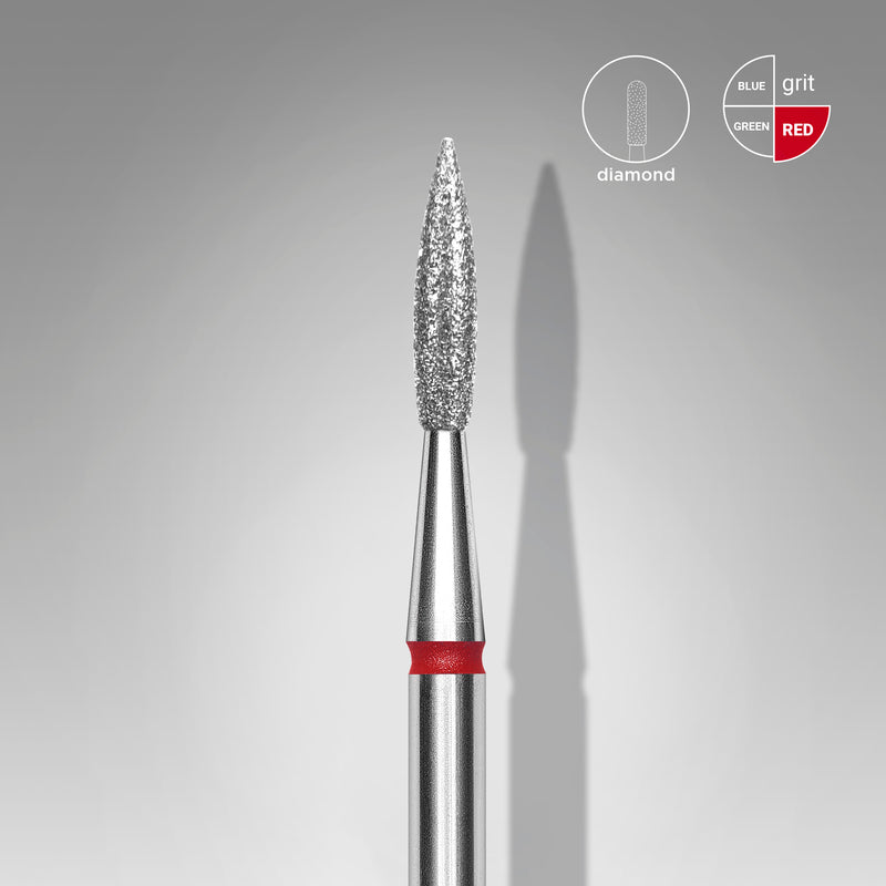 Staleks Elmas Freze Ucu Sivri Alev Kırmızı EXPERT (Baş Çapı 2,3 mm / Çalışma Boyu 8 mm) FA11R023/8
