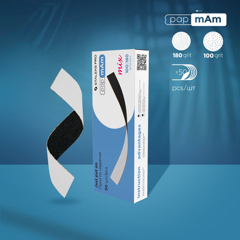 Staleks Tek Kullanımlık Çift Taraflı papmAm Mix Törpü EXPERT 22 (100/180 Grit) (50 Adet) DFCEMix-22-100/180