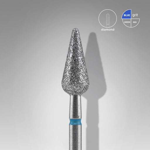 Staleks Elmas Freze Ucu Sivri Armut Mavi EXPERT (Baş Çapı 5 mm / Çalışma Boyu 12 mm) FA100B050/12