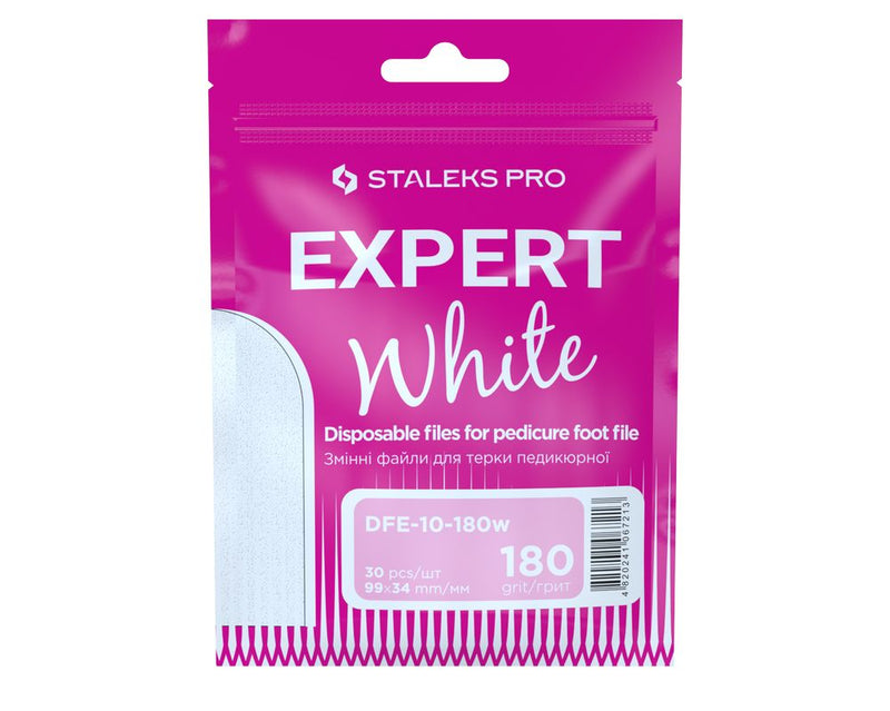 Staleks Pedikür Rendesi İçin Tek Kullanımlık Beyaz Törpü EXPERT 10 (180 Grit) (30 Adet) DFE-10-180w