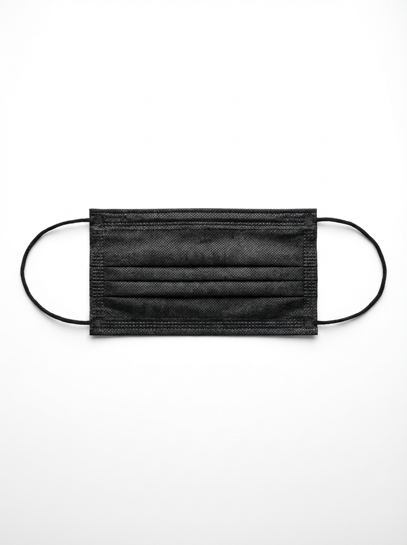 Disposable 3-Layer Black Surgical Mask (with Elastic Straps)