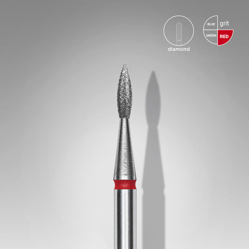 Staleks Elmas Freze Ucu Sivri Alev Kırmızı EXPERT (Baş Çapı 1,8 mm / Çalışma Boyu 8 mm) FA11R018/8