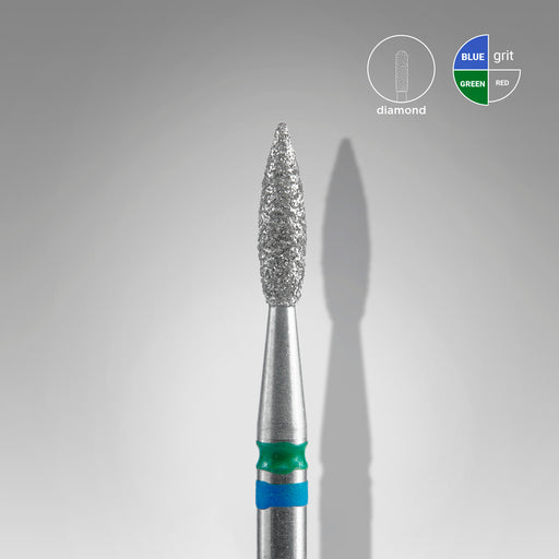 Staleks Elmas Freze Ucu DUO Alev Mavi-Yeşil EXPERT (Baş Çapı 2,1 mm / Çalışma Boyu 8 mm) FA11BG021/8