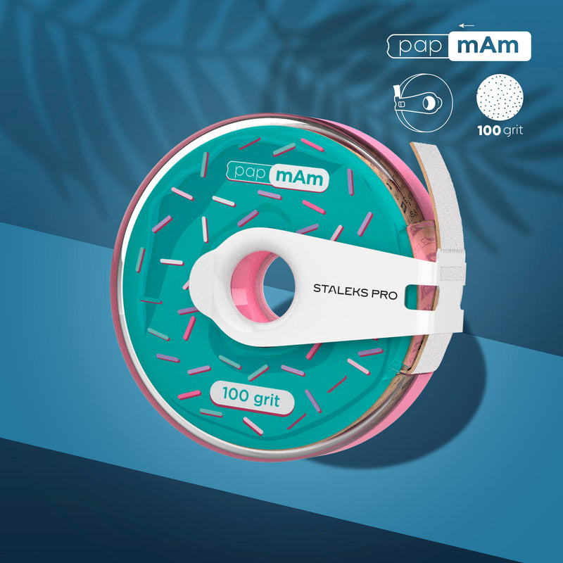 Staleks Tek Kullanımlık Beyaz Aşındırıcı Bant papmAm EXPERT 100 Grit (Plastik Kutu) ATC-100w
