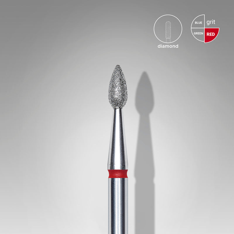 Staleks Elmas Freze Ucu Damla Kırmızı EXPERT (Baş Çapı 2,3 mm / Çalışma Boyu 5 mm) FA40R023/5