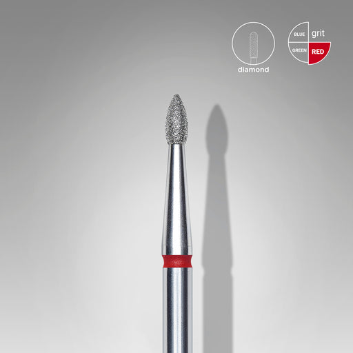 Staleks Elmas Freze Ucu Sivri Tomurcuk Kırmızı EXPERT (Baş Çapı 1,8 mm / Çalışma Boyu 4 mm) FA60R018/4