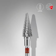 Staleks Solak Kullanıcılar İçin Karbür Freze Ucu Konik Kırmızı EXPERT (Baş Çapı 6 mm / Çalışma Boyu 14 mm) FT73R060/14