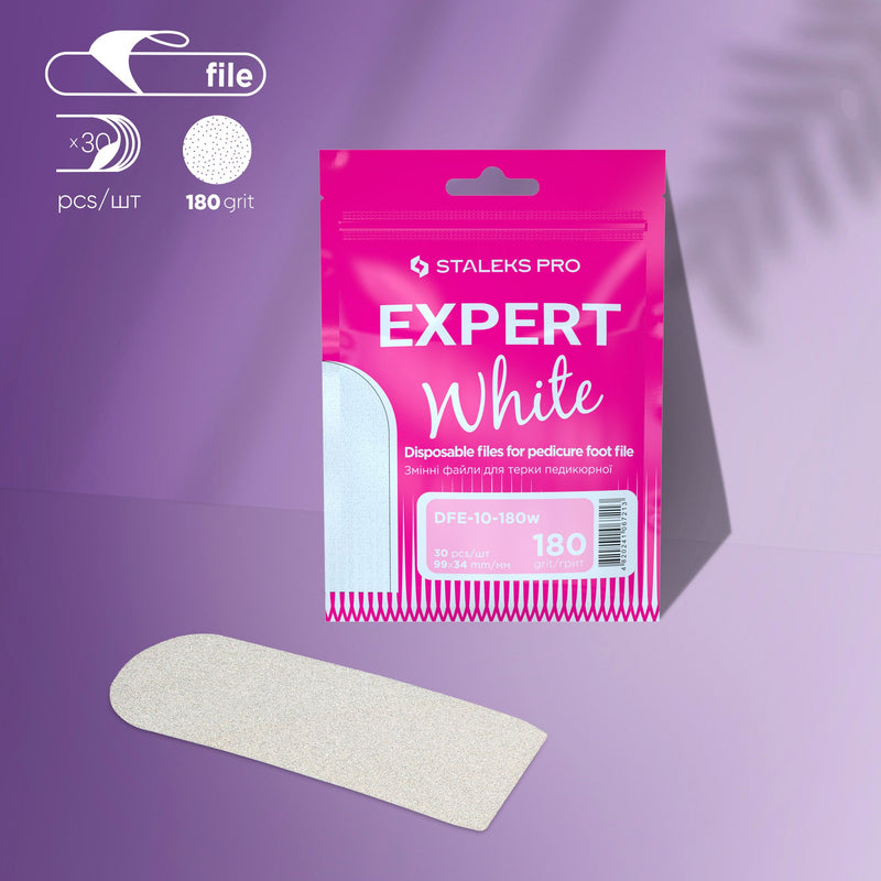 Staleks Pedikür Rendesi İçin Tek Kullanımlık Beyaz Törpü EXPERT 10 (180 Grit) (30 Adet) DFE-10-180w