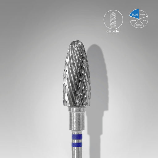 Staleks Solak Kullanıcılar İçin Karbür Freze Ucu Mısır (Corn) Mavi EXPERT (Baş Çapı 6 mm / Çalışma Boyu 14 mm) FT91B060/14