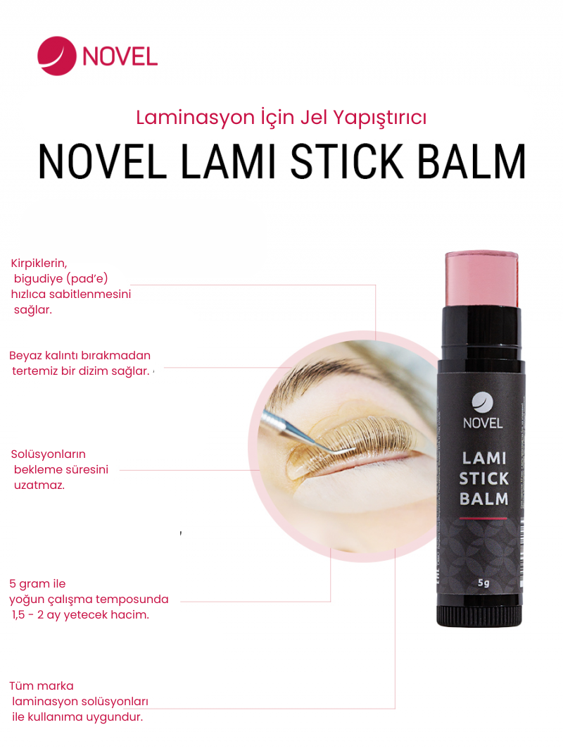 Novel Lami Stick Balm Kirpik Laminasyon Stick Yapıştırıcısı (5 g)