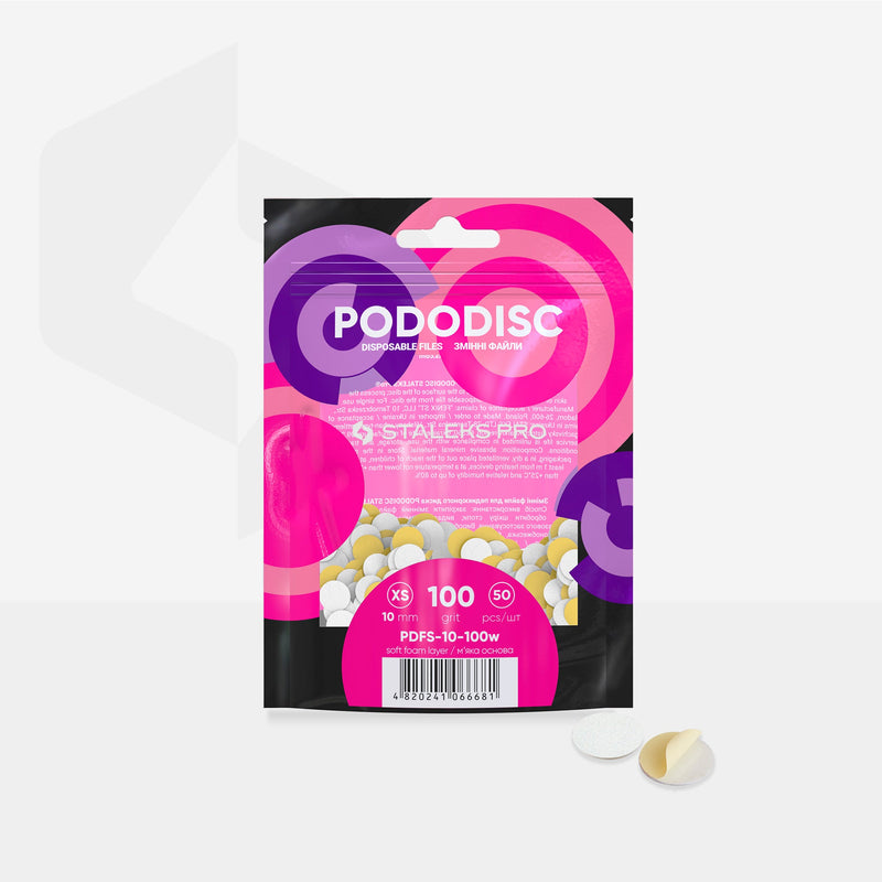 Staleks Pedikür Diski İçin Yumuşak Sünger Katmanlı Tek Kullanımlık Beyaz Törpü PODODISC XS EXPERT (100 grit) (50 adet) PDFS-10-100w - görsel 3