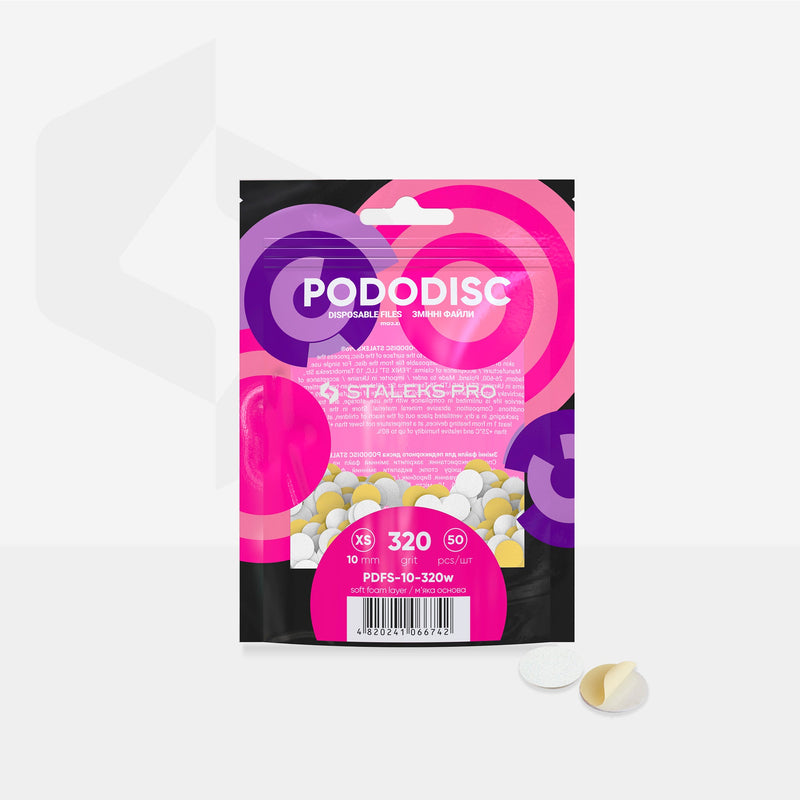 Staleks Pedikür Diski İçin Yumuşak Sünger Katmanlı Tek Kullanımlık Beyaz Törpü PODODISC XS EXPERT (320 grit) (50 adet) PDFS-10-320w - görsel 3
