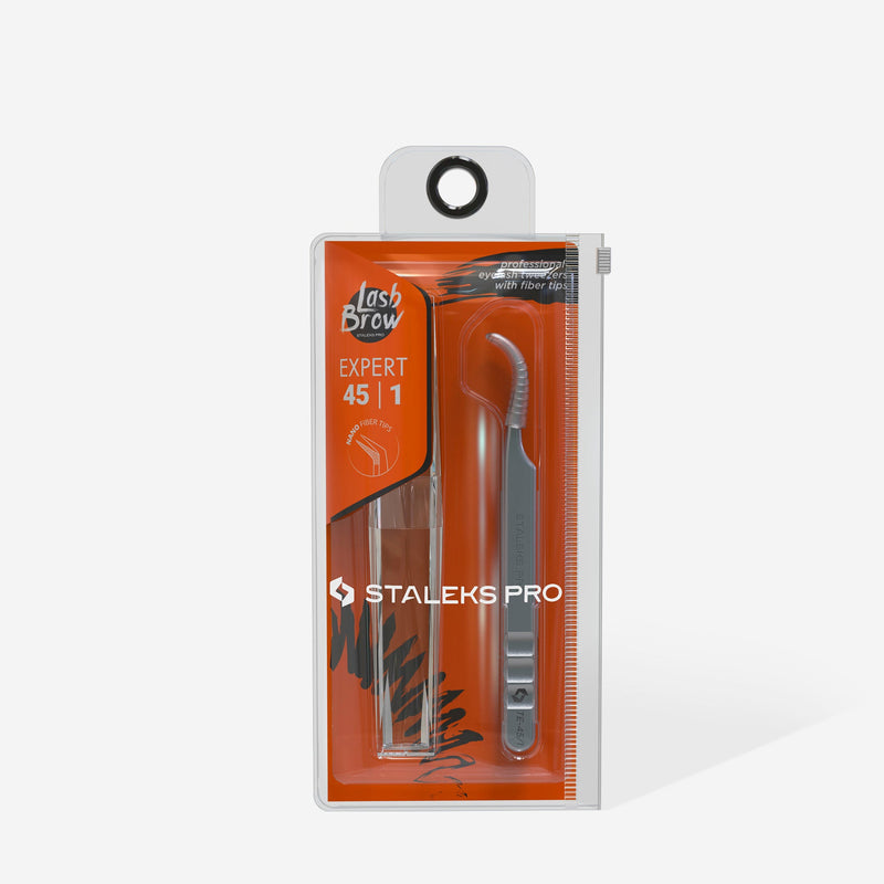 Staleks Fiber Uçlu Profesyonel Kirpik Cımbızı EXPERT 45 TYPE 1 (Kavisli) TE-45/1 - görsel 4