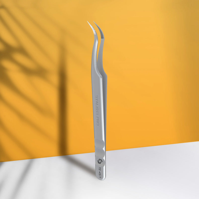 Staleks Fiber Uçlu Profesyonel Kirpik Cımbızı EXPERT 45 TYPE 1 (Kavisli) TE-45/1