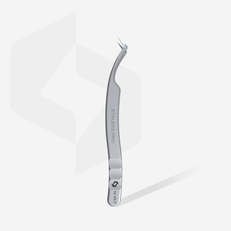 Staleks Fiber Uçlu Profesyonel Kirpik Cımbızı EXPERT 45 TYPE 2 (L-Şekilli, 40') TE-45/2 - görsel 3