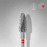 Staleks Solak Kullanıcılar İçin Karbür Freze Ucu Mısır (Corn) Kırmızı EXPERT (Baş Çapı 6 mm / Çalışma Boyu 14 mm) FT91R060/14