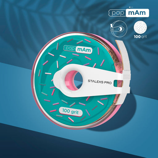 Staleks Tek Kullanımlık Beyaz Aşındırıcı Bant papmAm EXPERT 100 Grit (Plastik Kutu) ATC-100w