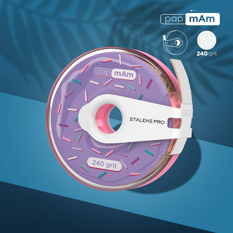 Staleks Tek Kullanımlık Beyaz Aşındırıcı Bant papmAm EXPERT 240 Grit (Plastik Kutu) ATC-240w