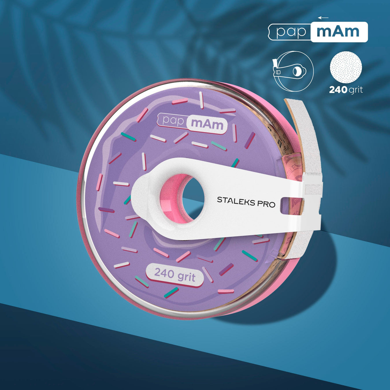 Staleks Tek Kullanımlık Beyaz Aşındırıcı Bant papmAm EXPERT 240 Grit (Plastik Kutu) ATC-240w
