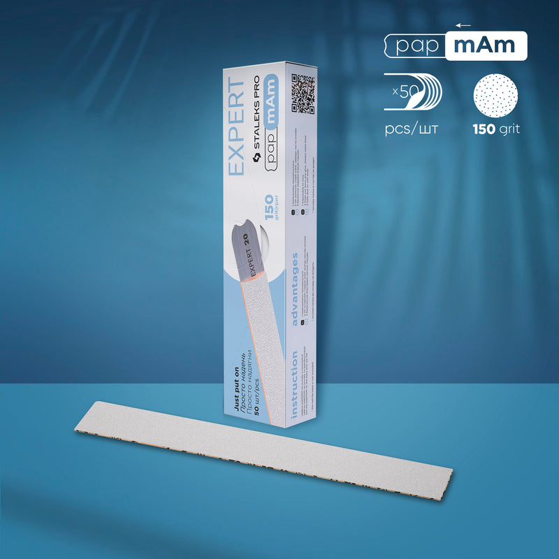 Staleks Tek Kullanımlık Beyaz papmAm Törpü EXPERT 22 (150 Grit) (50 Adet) DFCE-22-150w