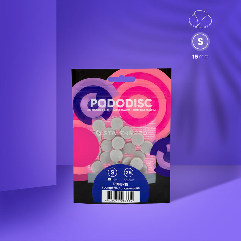 Staleks Pedikür Diski İçin Tek Kullanımlık Sünger Törpü PODODISC S EXPERT 15 (25 adet) PDFB-15