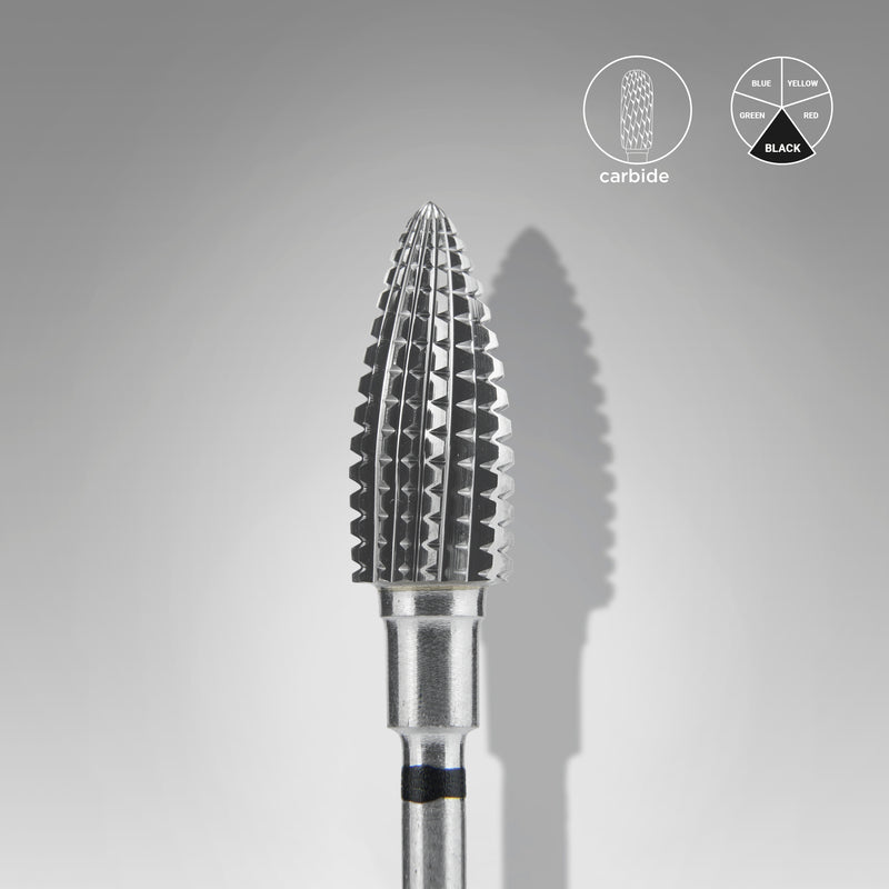 Staleks Karbür Freze Ucu Çam Kozalağı Siyah Sert EXPERT (Baş Çapı 6 mm / Çalışma Boyu 14 mm) FT110H060/14