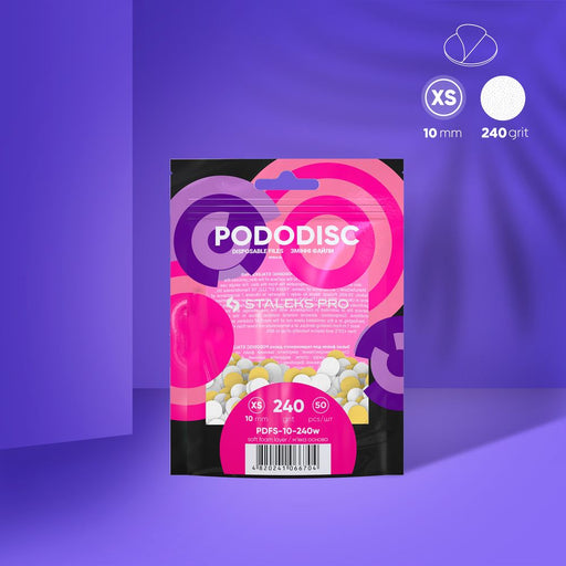 Staleks Pedikür Diski İçin Yumuşak Sünger Katmanlı Tek Kullanımlık Beyaz Törpü PODODISC XS EXPERT (240 grit) (50 adet) PDFS-10-240w