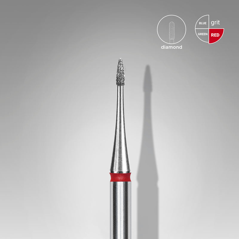 Staleks Elmas Freze Ucu Mini Alev Kırmızı EXPERT (Baş Çapı 1 mm / Çalışma Boyu 3 mm) FA12R010/3