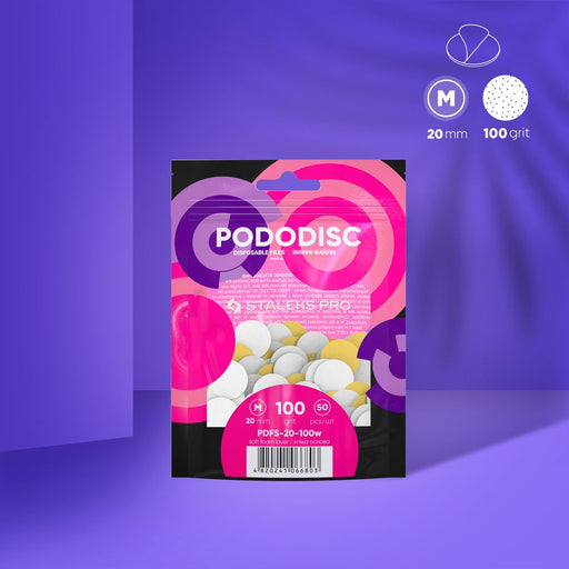 Staleks Pedikür Diski İçin Yumuşak Sünger Katmanlı Tek Kullanımlık Beyaz Törpü PODODISC M EXPERT (100 grit) (50 adet) PDFS-20-100w