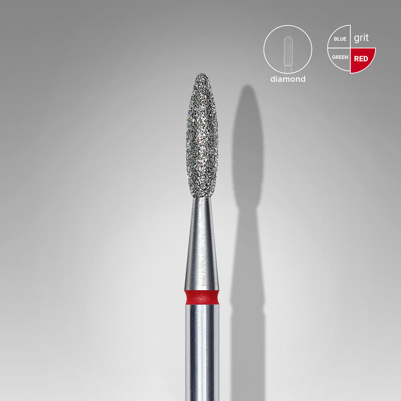 Staleks Elmas Freze Ucu Alev Kırmızı EXPERT (Baş Çapı 2,1 mm / Çalışma Boyu 8 mm) FA10R021/8