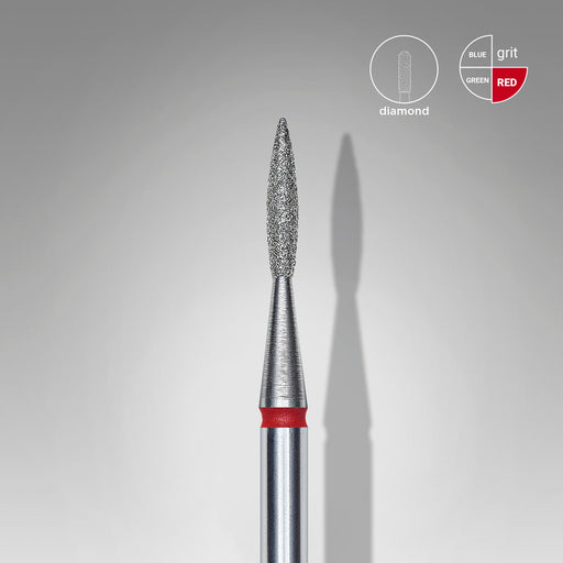 Staleks Elmas Freze Ucu Sivri Alev Kırmızı EXPERT (Baş Çapı 1,6 mm / Çalışma Boyu 8 mm) FA11R016/8