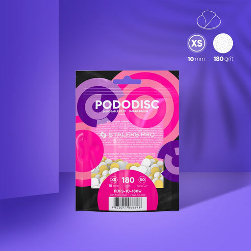 Staleks Pedikür Diski İçin Yumuşak Sünger Katmanlı Tek Kullanımlık Beyaz Törpü PODODISC XS EXPERT (180 grit) (50 adet) PDFS-10-180w