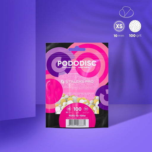 Staleks Pedikür Diski İçin Yumuşak Sünger Katmanlı Tek Kullanımlık Beyaz Törpü PODODISC XS EXPERT (100 grit) (50 adet) PDFS-10-100w