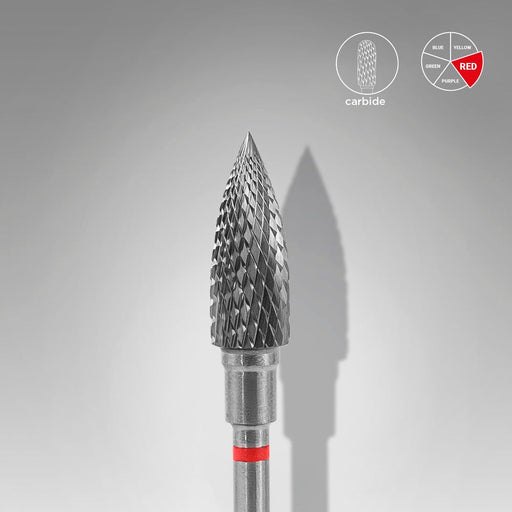 Staleks Karbür Freze Ucu Alev Kırmızı EXPERT (Baş Çapı 5 mm / Çalışma Boyu 13,5 mm) FT10R050/13.5