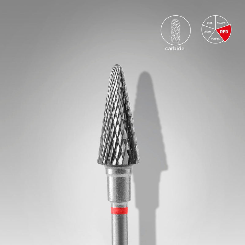 Staleks Karbür Freze Ucu Konik Kırmızı EXPERT (Baş Çapı 6 mm / Çalışma Boyu 14 mm) FT71R060/14