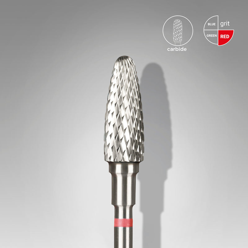 Staleks Karbür Freze Ucu Mısır (Corn) Kırmızı EXPERT (Baş Çapı 5 mm / Çalışma Boyu 13 mm) FT90R050/13