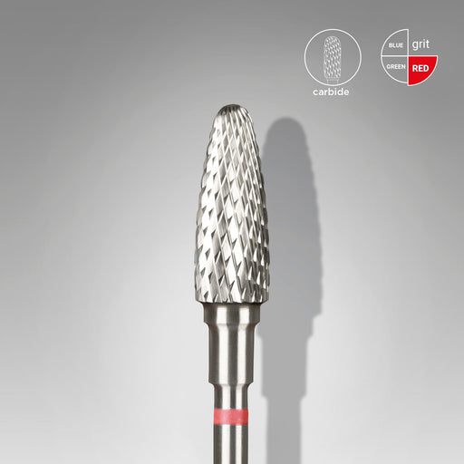 Staleks Karbür Freze Ucu Mısır (Corn) Kırmızı EXPERT (Baş Çapı 5 mm / Çalışma Boyu 13 mm) FT90R050/13