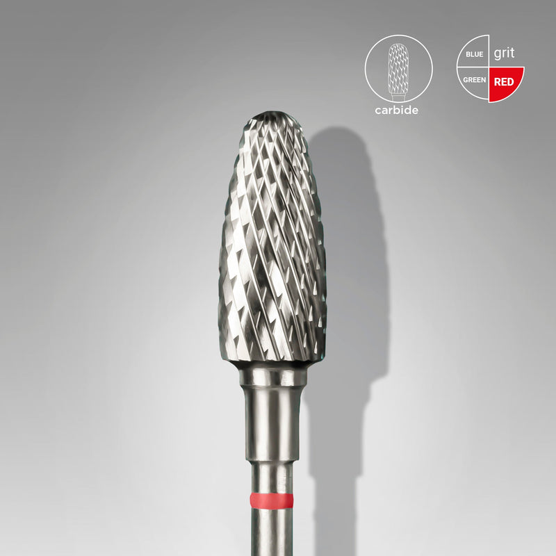 Staleks Karbür Freze Ucu Mısır (Corn) Kırmızı EXPERT (Baş Çapı 6 mm / Çalışma Boyu 14 mm) FT90R060/14