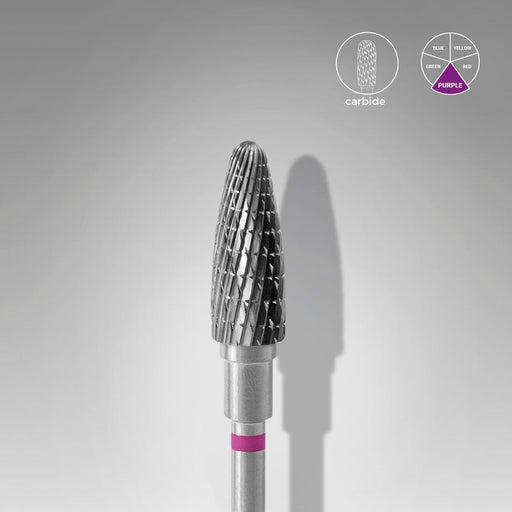 Staleks Karbür Freze Ucu Mısır (Corn) Mor EXPERT (Baş Çapı 5 mm / Çalışma Boyu 13 mm) FT90V050/13