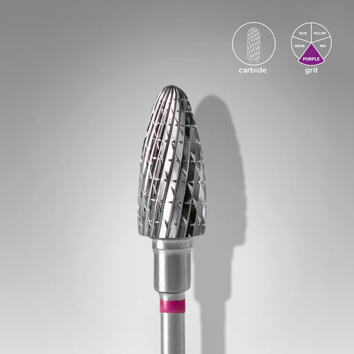 Staleks Karbür Freze Ucu Mısır (Corn) Mor EXPERT (Baş Çapı 6 mm / Çalışma Boyu 14 mm) FT90V060/14