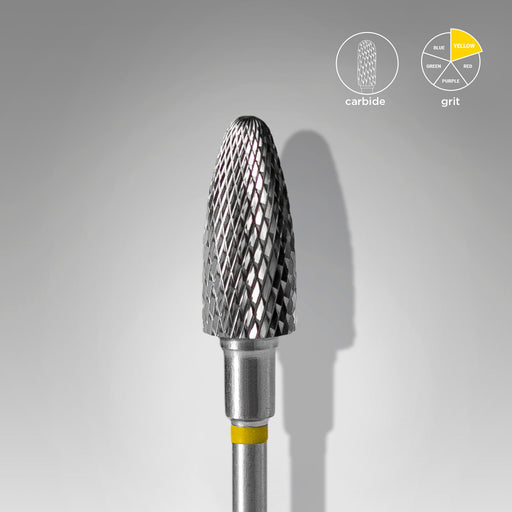 Staleks Karbür Freze Ucu Mısır (Corn) Sarı EXPERT (Baş Çapı 6 mm / Çalışma Boyu 14 mm) FT90Y060/14