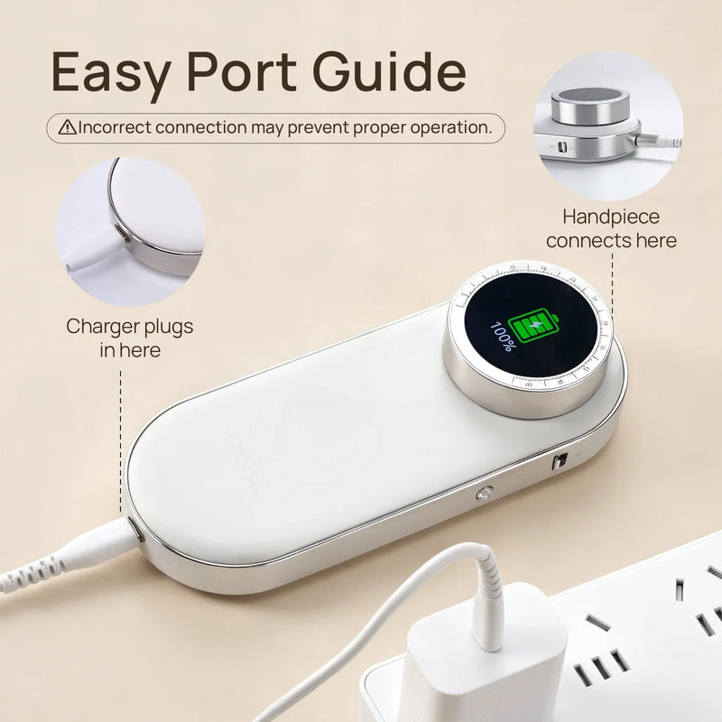 ONAIL Pro Max port rehberi - el aleti üst porta, şarj kablosu alt porta takılır
