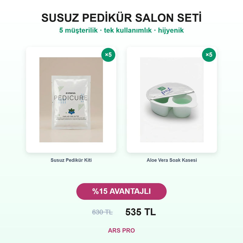 Express Susuz Pedikür Salon Seti 5 kişilik – %15 avantajlı